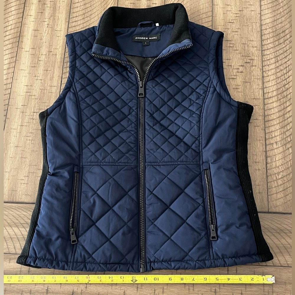 Andrew Marc Midnight Blue Quilted Vest